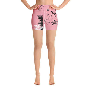 Oilfield Flowers Yoga Shorts