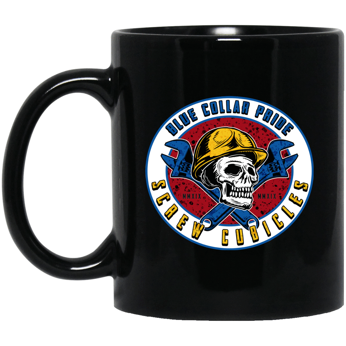 Screw Cubicles Black Mug