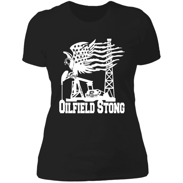 Ladies American Oilfield Strong Eagle Pride White