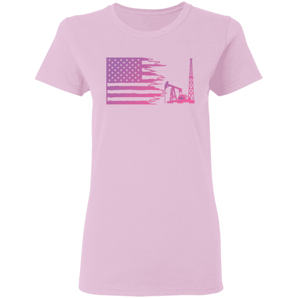 Tattered American Oil Ladies Pink L