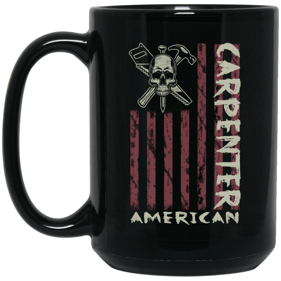 American Carpenter Black Mug