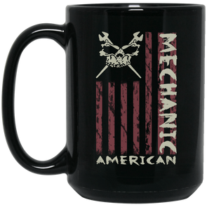 American Mechanic Skull Wrench Black Mug