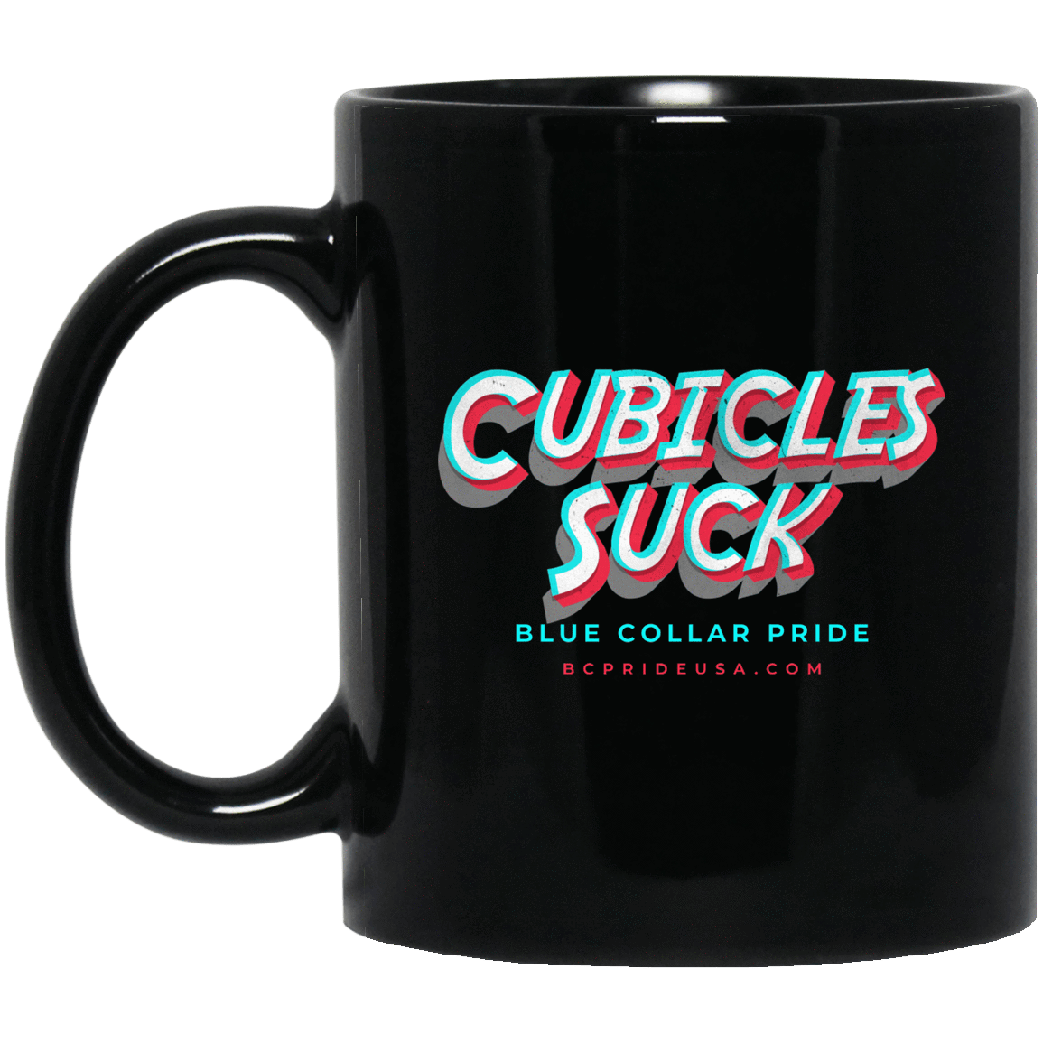 Cubicles Suck BCP Retro Black Mug 11oz