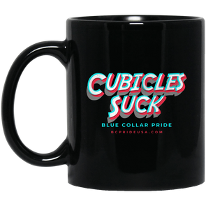 Cubicles Suck BCP Retro Black Mug 11oz