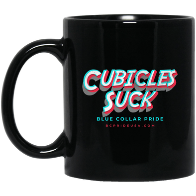 Cubicles Suck BCP Retro Black Mug 11oz