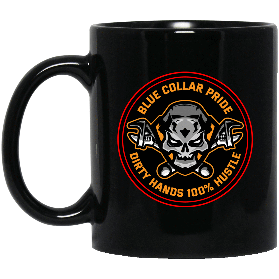 DHH Round Skull Black Mug 11oz