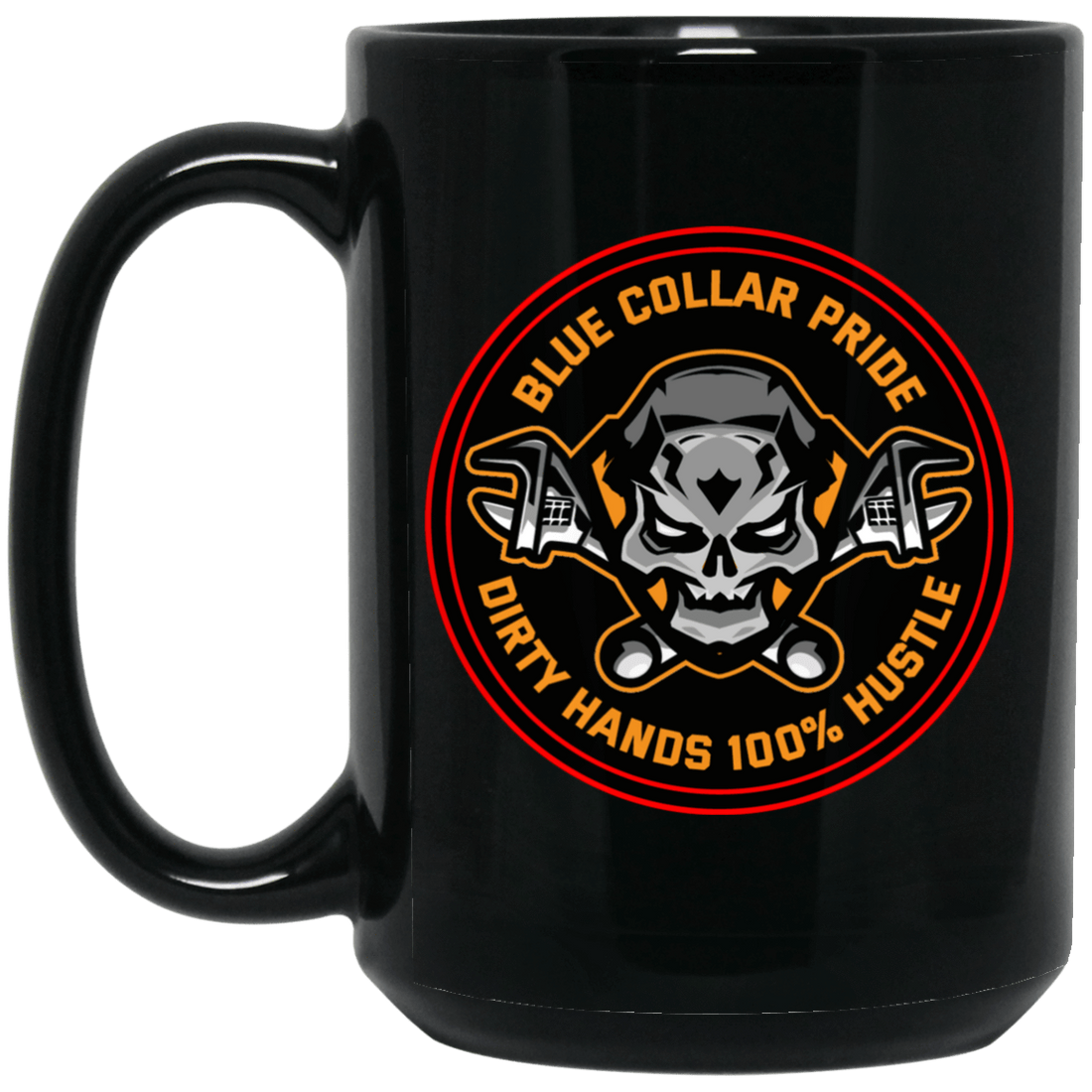 DHH Round Skull Black Mug