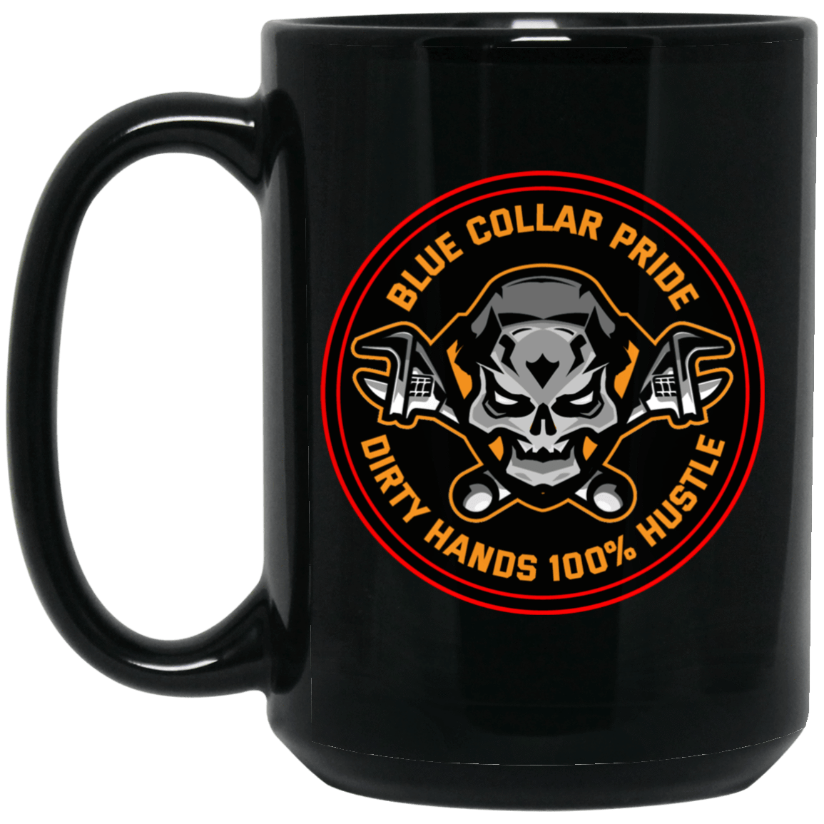 DHH Round Skull Black Mug