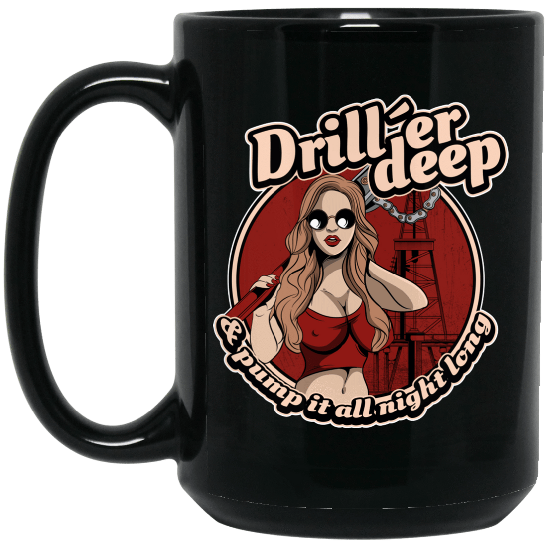 Driller Deep Pinup Black Mug
