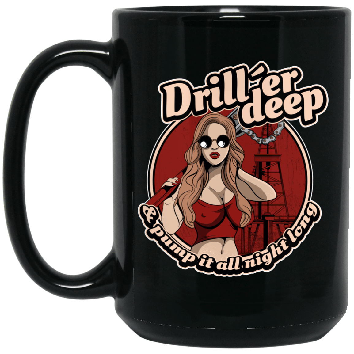 Driller Deep Pinup Black Mug