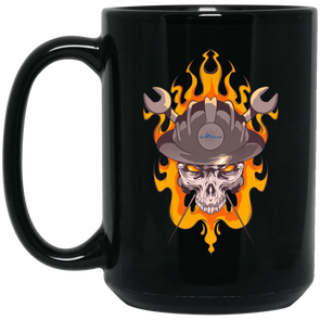 Iron Workers Skull Black Mug