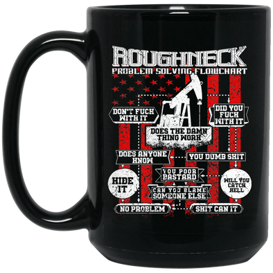 Roughneck Problem Solving Flowchart Black Mug