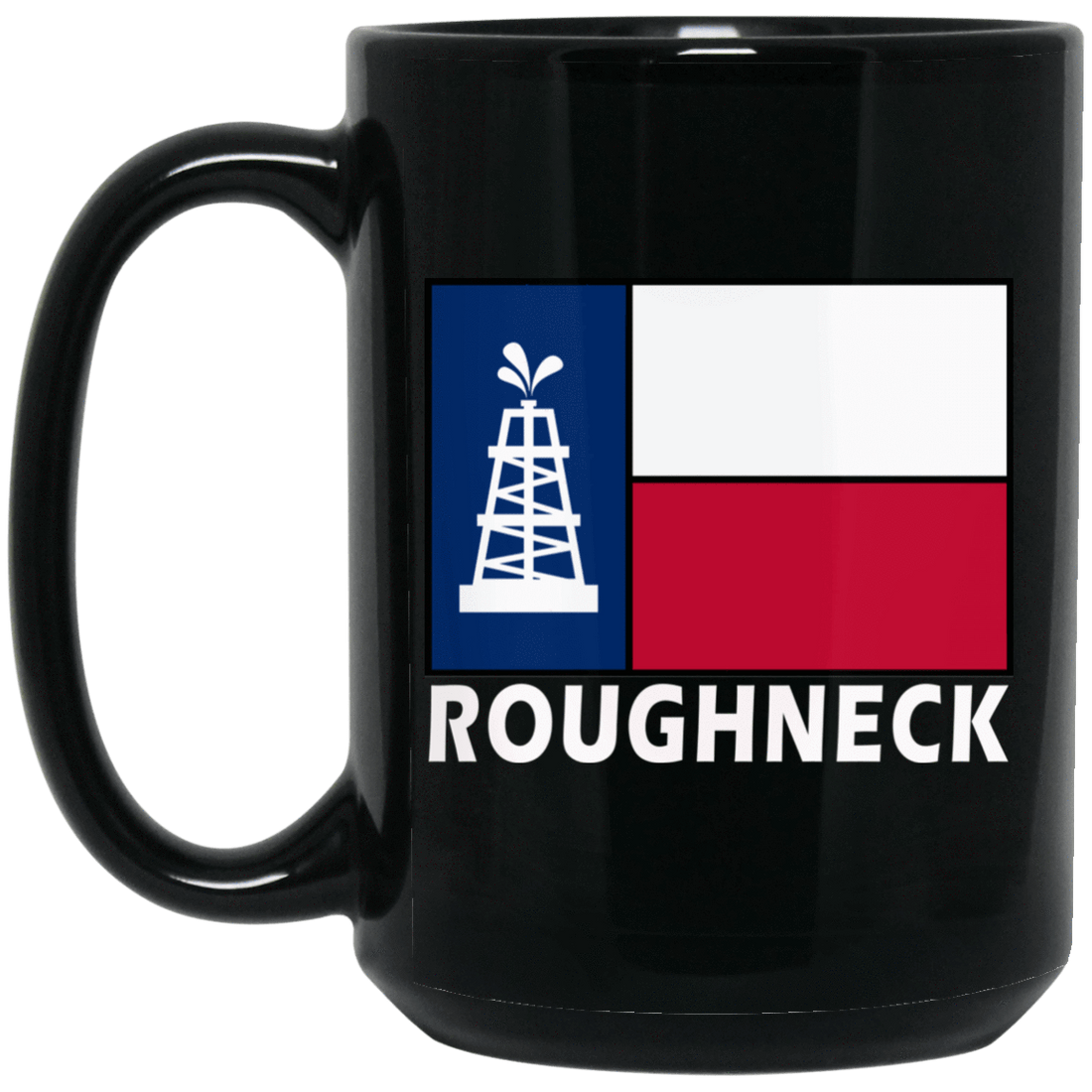 Texas Flag Roughneck Black Mug