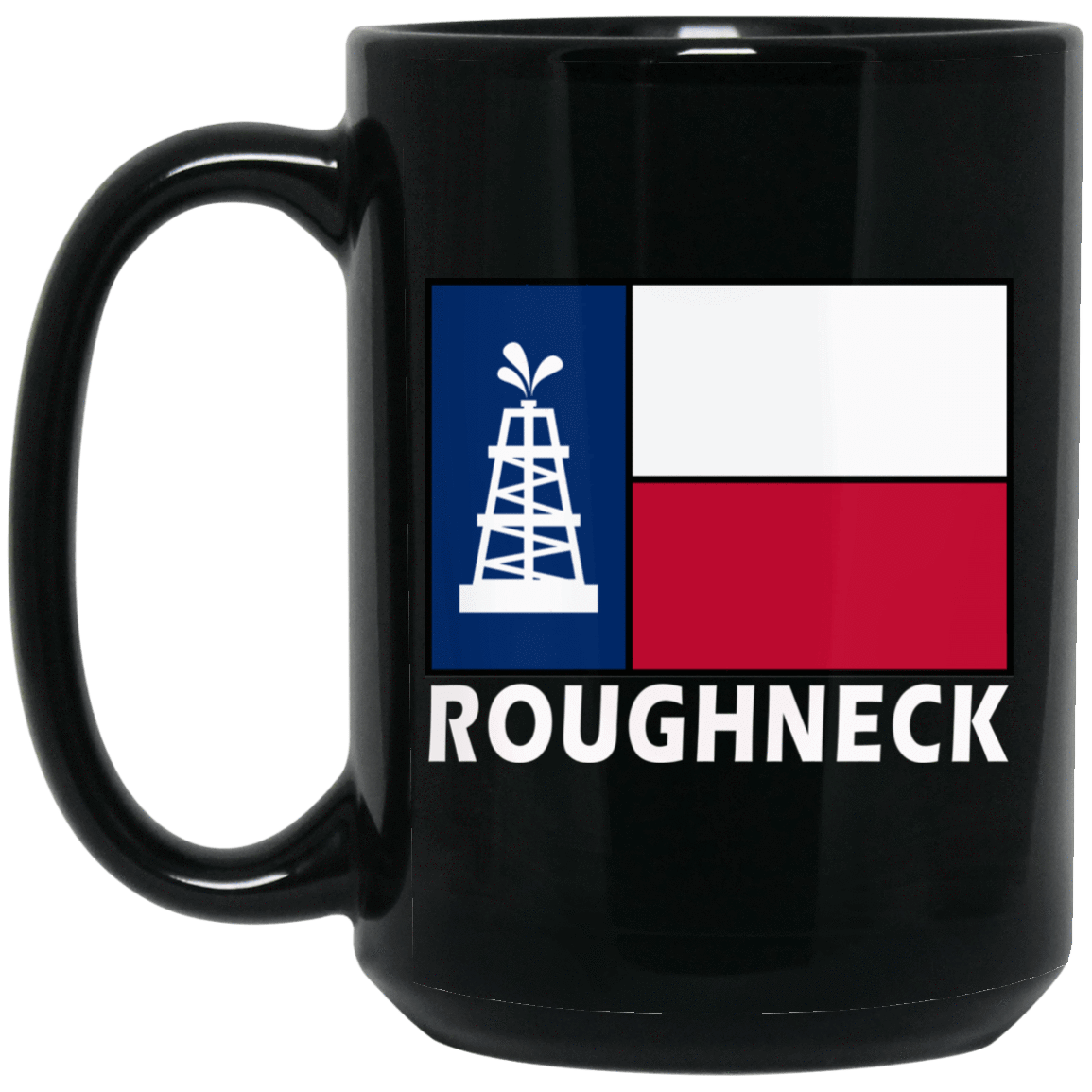 Texas Flag Roughneck Black Mug