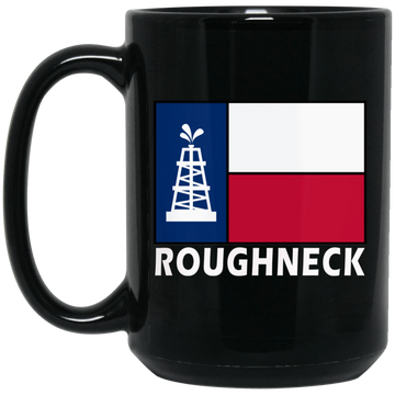Texas Flag Roughneck Black Mug