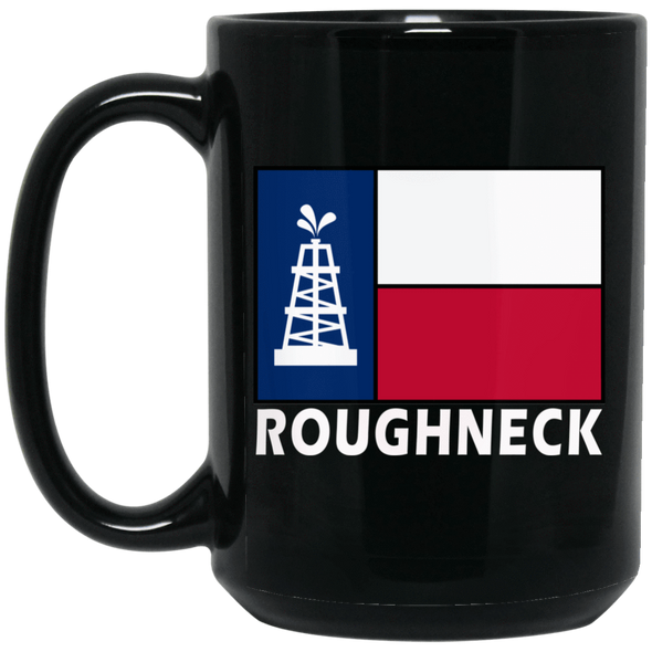 Texas Flag Roughneck Black Mug