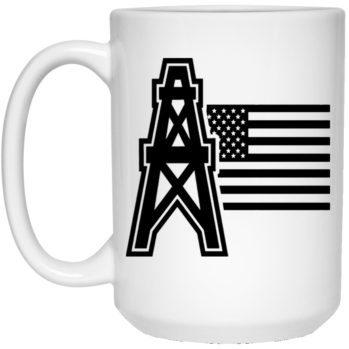 American Flag - Oil Well White Mug