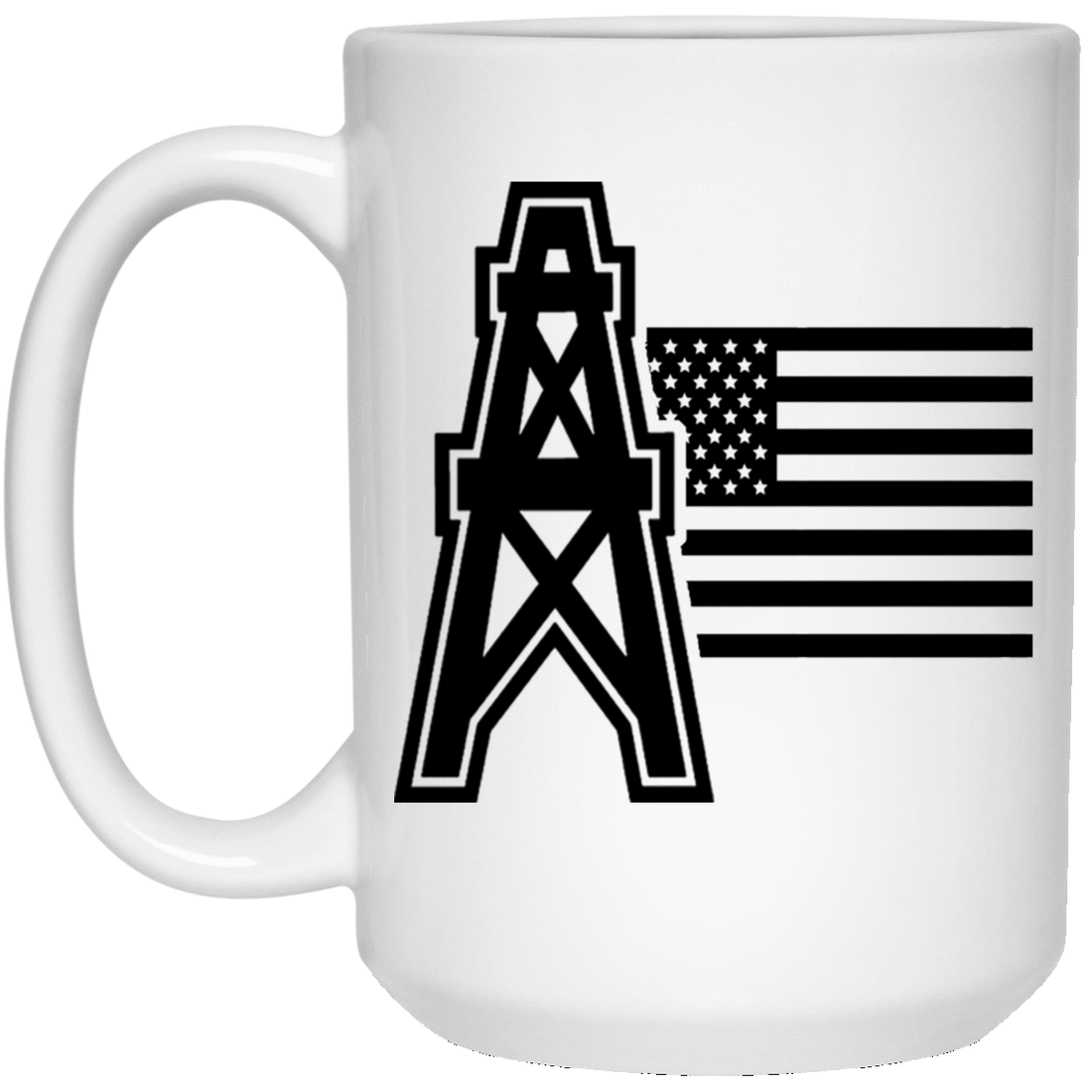 American Flag - Oil Well White Mug
