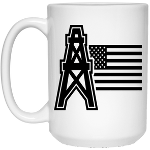 American Flag - Oil Well White Mug
