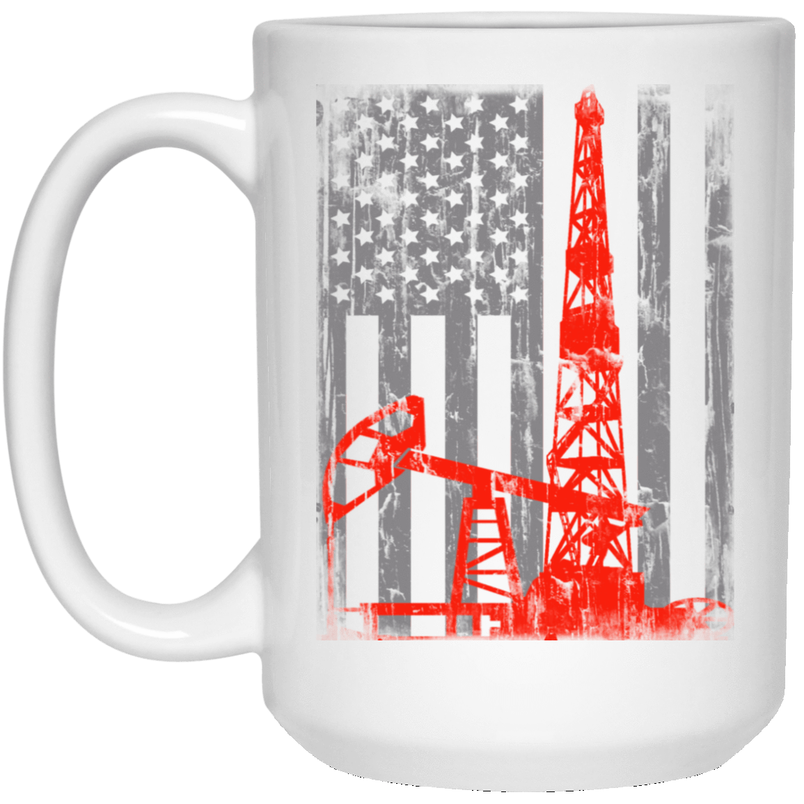 American Oil Field White Mug