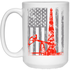 American Oil Field White Mug