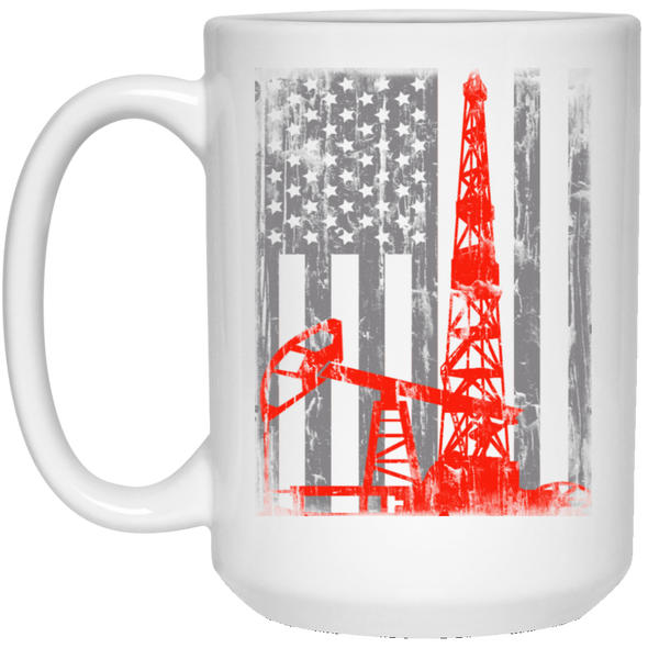 American Oil Field White Mug