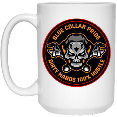 Dirty Hands 100 Percent Hustle Skull White Mug