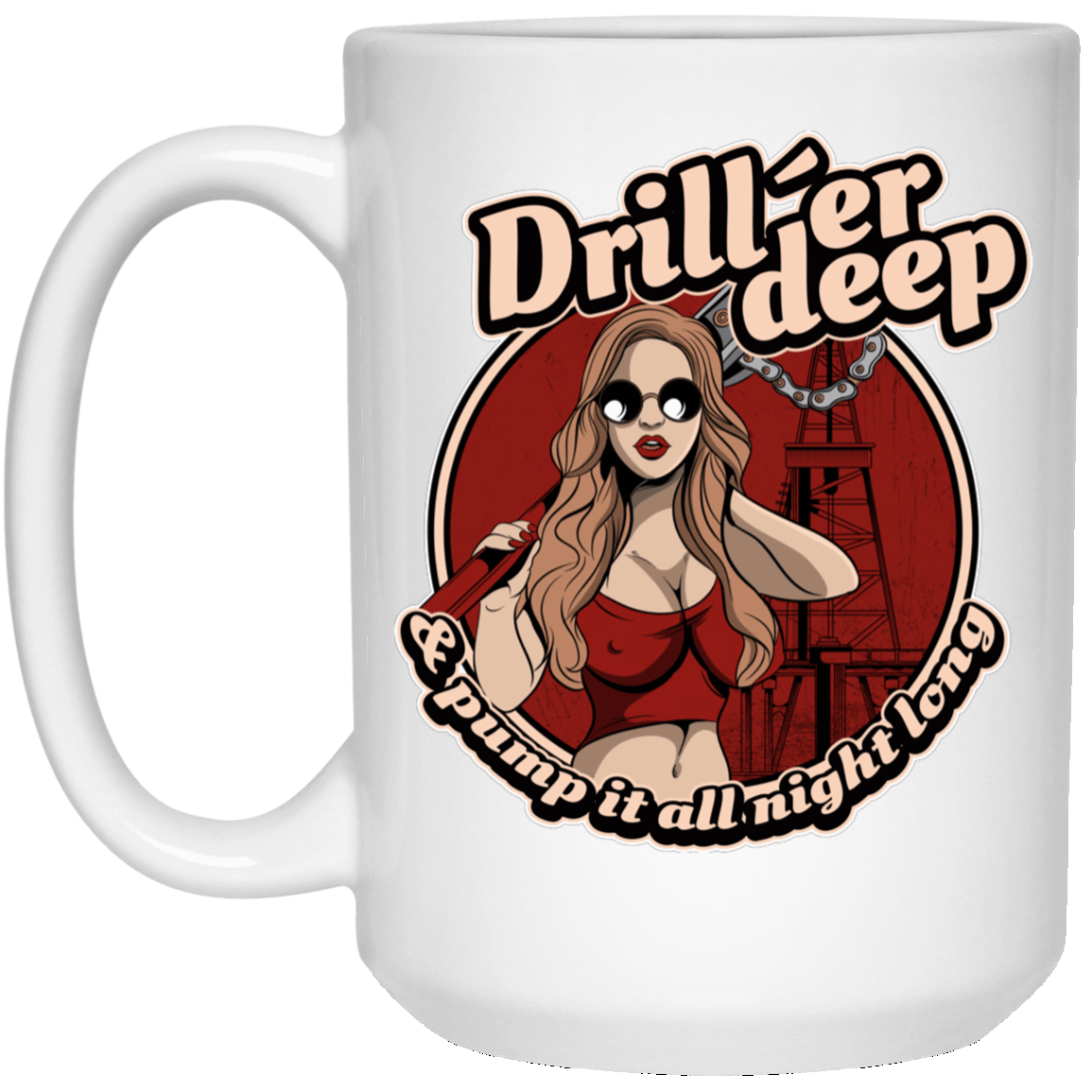 Driller Deep Pinup White Mug