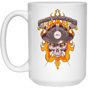 Iron Worker Skull White Mug