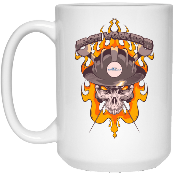 Iron Worker Skull White Mug