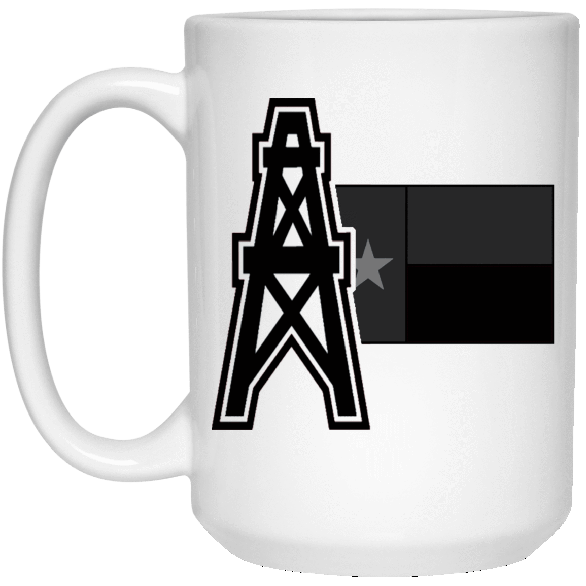 Texas Oil Side Mono White Mug