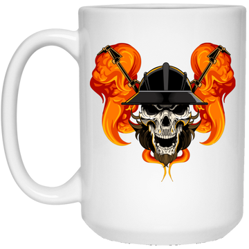 Welder Skull Flame White Mug