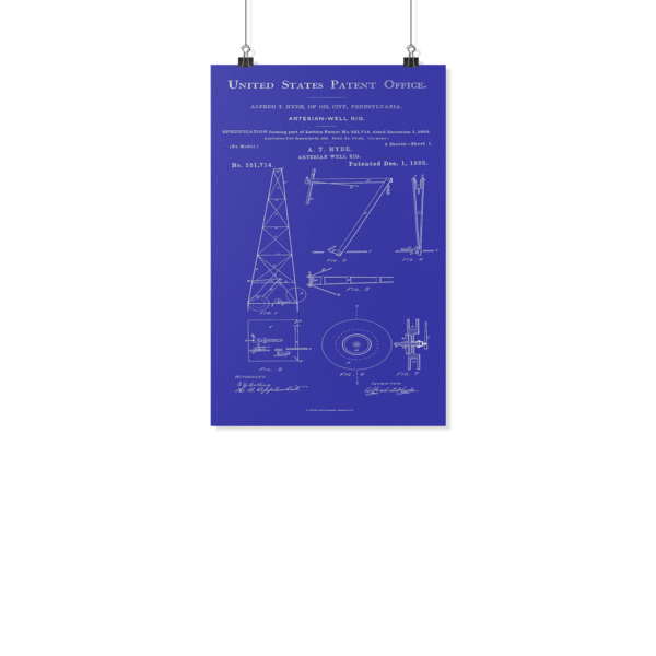 Artesian Well Rig US Patent August 1870