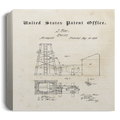 Oilfield Derrick Patent August 1870 Patent Wall Art Square Canvas