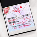 Infinity Hearts Necklace with On Demand Message Card for Wife