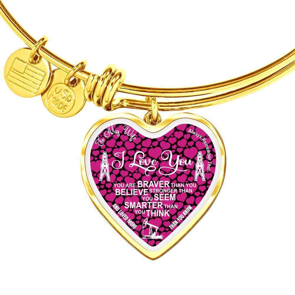 Oilfield Wife Heart Shape Bangle