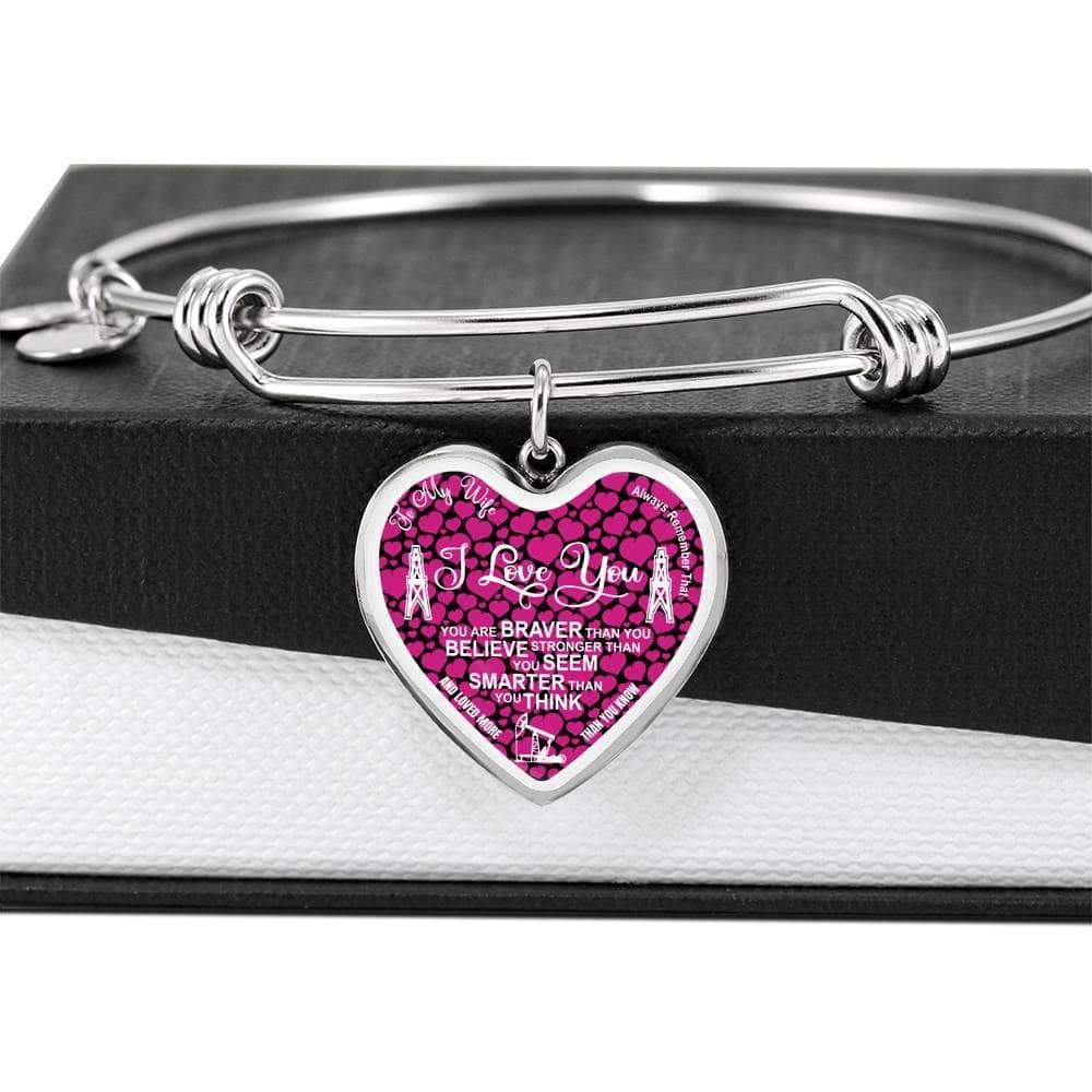 Oilfield Wife Heart Shape Bangle