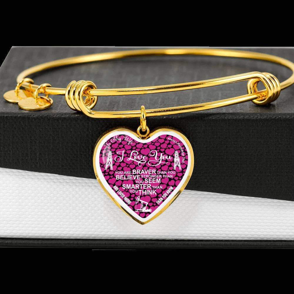 Oilfield Wife Heart Shape Bangle