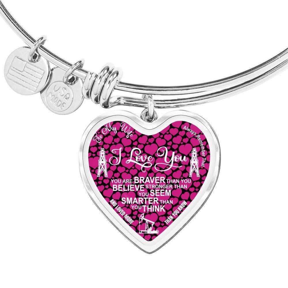 Oilfield Wife Heart Shape Bangle