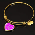 Oilfield Wife Heart Shape Bangle-Pink