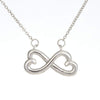 Infinity Hearts Necklace with On Demand Message Card for Wife
