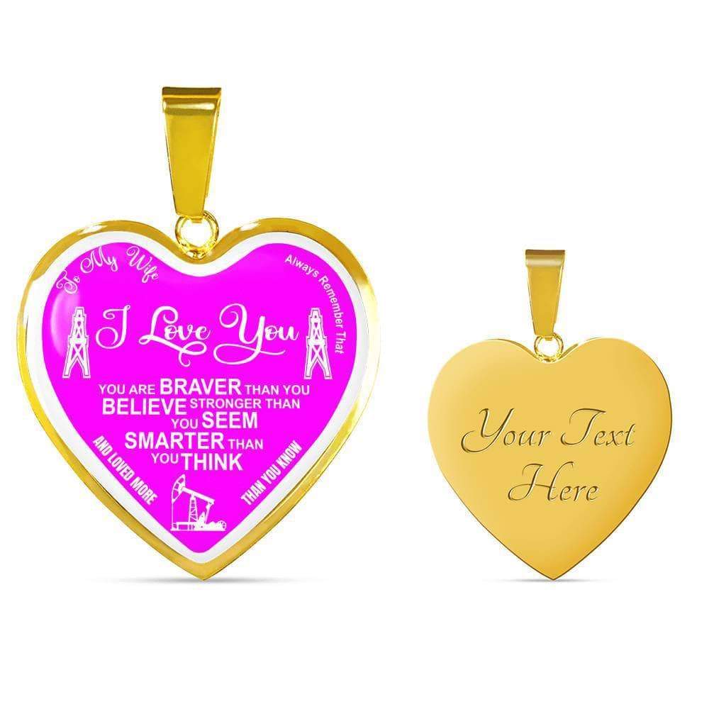 Oilfield Wife Heart Shape Pendant Necklace