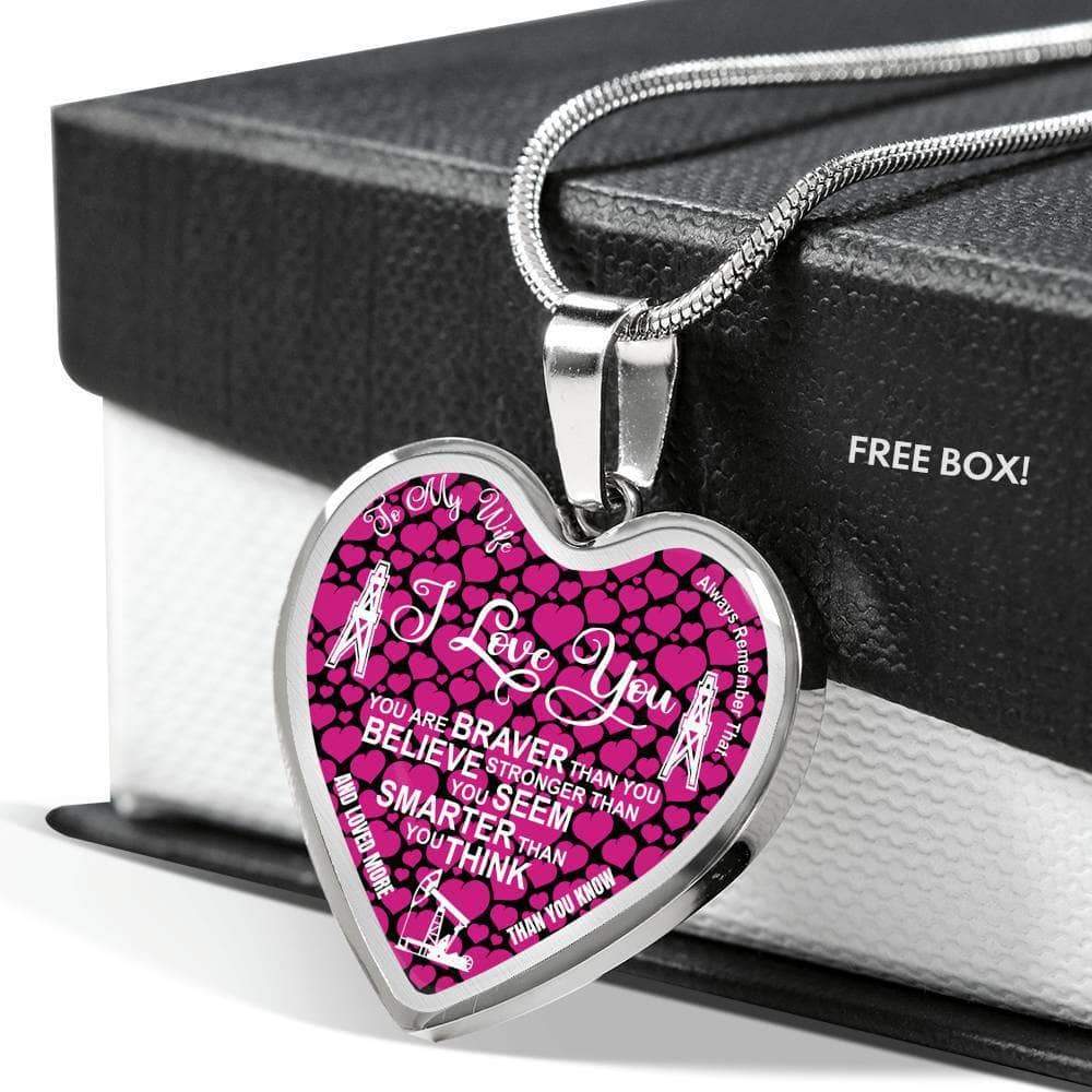 Oilfield Wife Heart Shape Pendant Necklace
