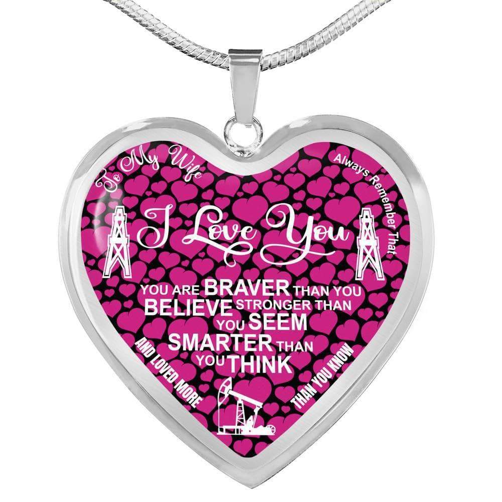 Oilfield Wife Heart Shape Pendant Necklace