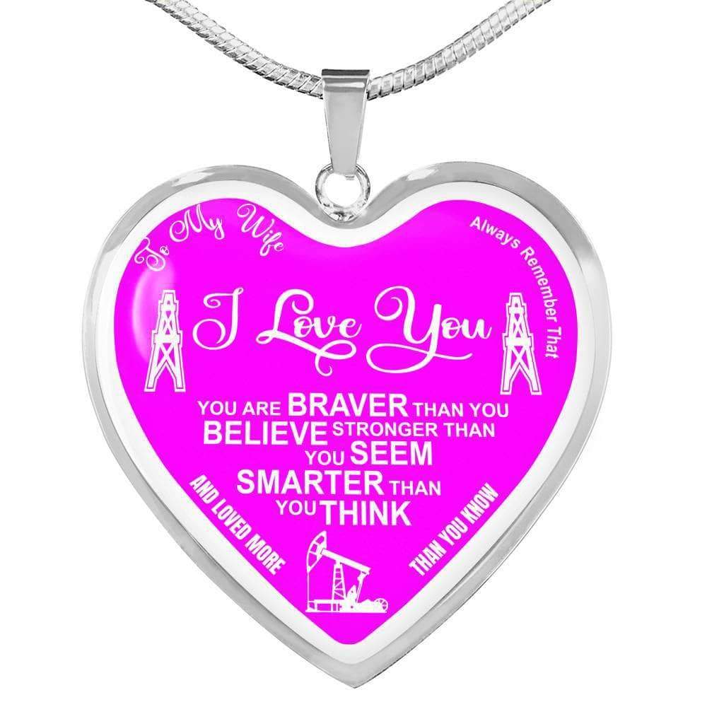 Oilfield Wife Heart Shape Pendant Necklace