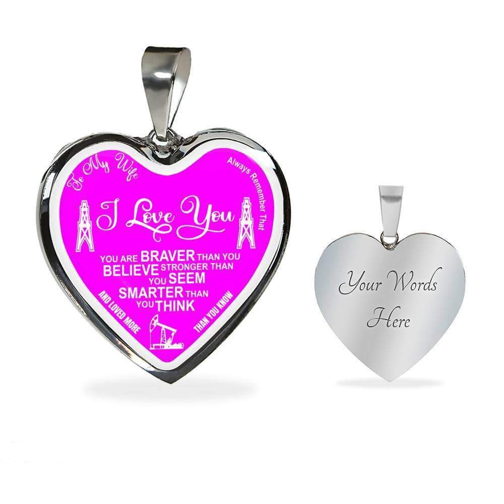 Oilfield Wife Heart Shape Pendant Necklace