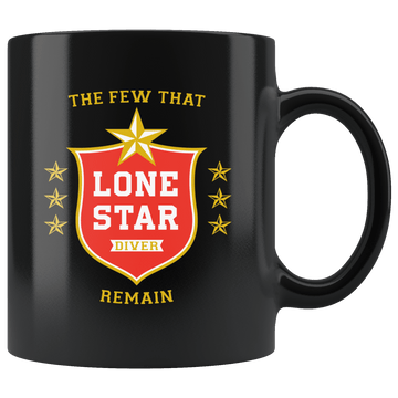 Lone Star Diver Black Coffee Mug 11oz