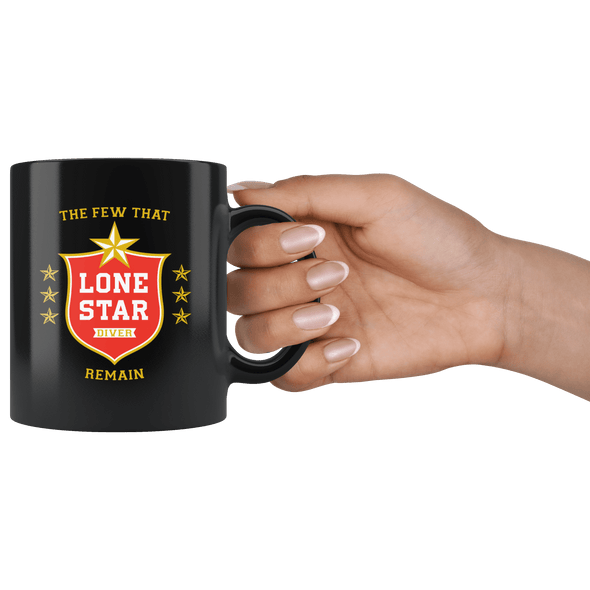 Lone Star Diver Black Coffee Mug 11oz