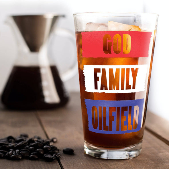 God Family Oilfield Pint Glass