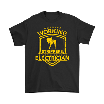 Electrician - Warning Working with Strippers Front